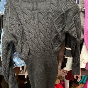 SHEIN Black Cable Knit Turtleneck Sweater